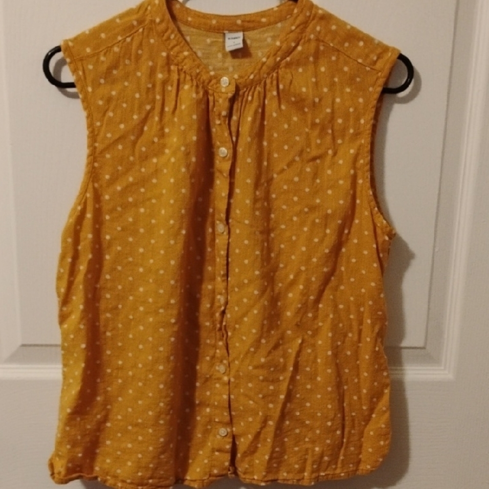 Yellow Polka Dot Sleeveless Top